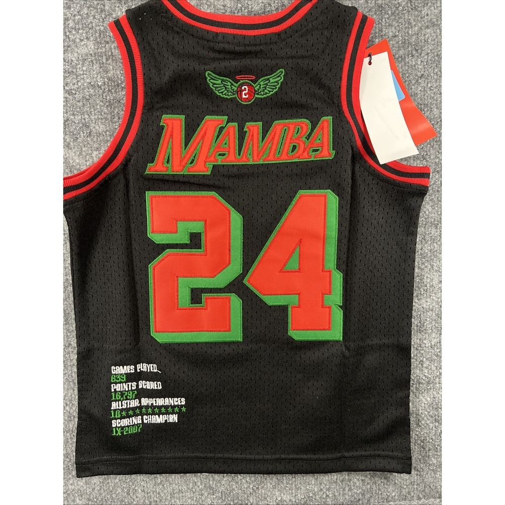 Headgear Classic Kobe Bryant #8 "the Legend" Mamba Grinch Basketball Jersey Y XS - Picture 6 of 6